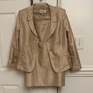 Le Suit Gold Blazer and Skirt Set